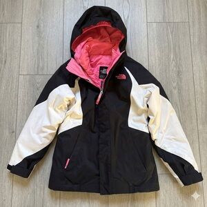 THE NORTH FACE KIRA TRICLIMATE 3 In 1 JACKET GIRLS' Sz M 10/12 Black ,Pink,White